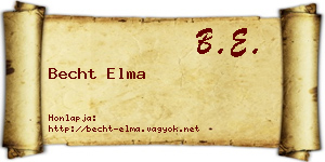Becht Elma névjegykártya